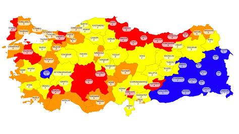 koronavirüs haritası türkiye il il